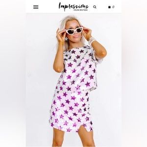 Sequin skirt & top set